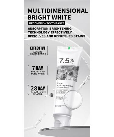 2PCS 7.5% Hydroxyapatite Toothpastes Remineralize Fluoride-Free Stain Removal Daily Use for Oral Health Gentle Mint - Buy Online on GoSupps.com