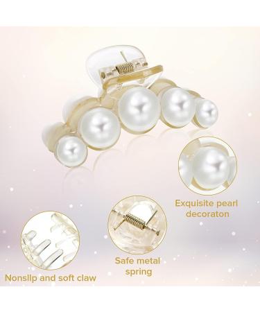 5 Pcs Pearl Hair Clips | Styling Jaw Clips for Thick Hair | Strong Hold Hair Accessories for Women and Girls - Buy Online on GoSupps.com