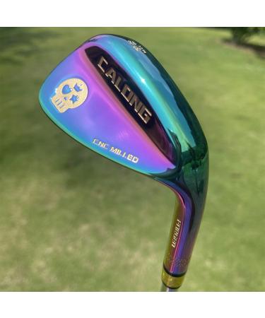 CALONG Golf Wedges S20C Forged Skull Sand Wedges for Men Right Hand 48 50 52 54 56 58 60 Degree Milled Face for More Spin Pitching Lob Golf Clubs Rainbow 60