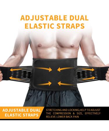 Back Brace with Inflatable Pad for Lower Back Pain Relief | Dual Adjustable Support Straps | Men Women S/M (28 - 38) - Buy Online on GoSupps.com