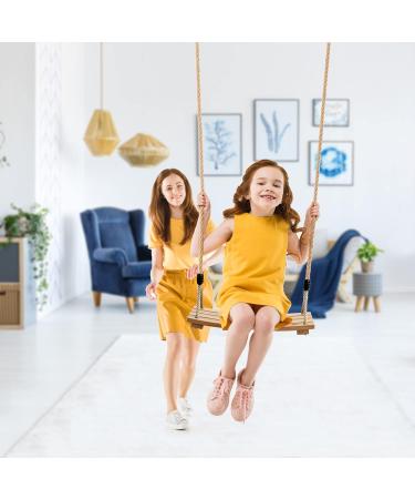 Pellor Beech Wood Tree Swing Seat for Adult Kids - Indoor/Outdoor Hanging Swing Chair in Beige - Buy Online on GoSupps.com