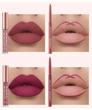 URQT 12pcs Lip Liner and Lipstick Makeup Set - Velvety Matte Liquid Lipsticks and Smooth Lip Liners for Long-Lasting Waterproof Lips - One Step Makeup Kit Gift Set - Buy Online on GoSupps.com