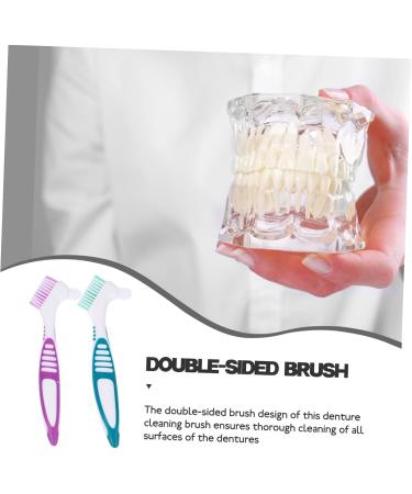 Plafope 2-Piece Denture Cleaning Brush Set - Prothesis Toothbrush for Optimal Oral Hygiene - Buy Online on GoSupps.com