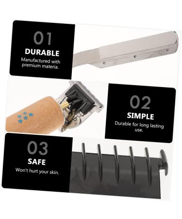 Beatifufu 1 Set T-Type Electric Pusher Electric Barber Scissors for Barber Mens Detail Trimmer Useful Trimmer Barber Clipper Electric Men Wooden - Buy Online on GoSupps.com