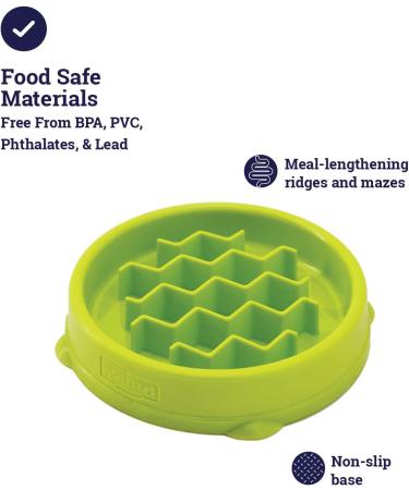 Petstages Kitty Slow Feeder Cat Bowl - Green | Slow Down Eating Habits for Healthy Cats - Buy Online on GoSupps.com