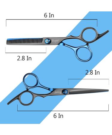 Professional Hairdresser Shears Set - Effilier Scissors for Hair Cutting | Fcysy Hair Cutting Scissors for Adults Kids & Dogs - Blue & Black Styles - Buy Online on GoSupps.com