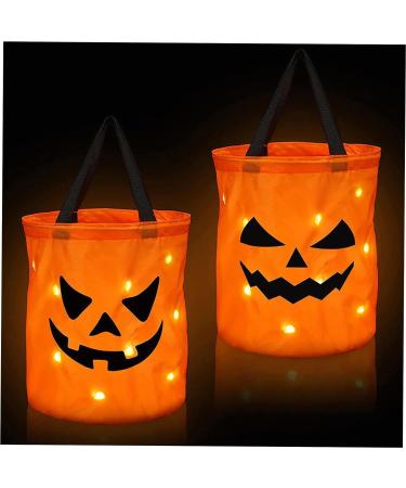 Premium Halloween Candy Bag - Pumpkin Treat Bag with Light-up Reusable Goody Bucket for Trick or Treating - Halloween Goody Bag for and Adults-size1 - Buy Online on GoSupps.com