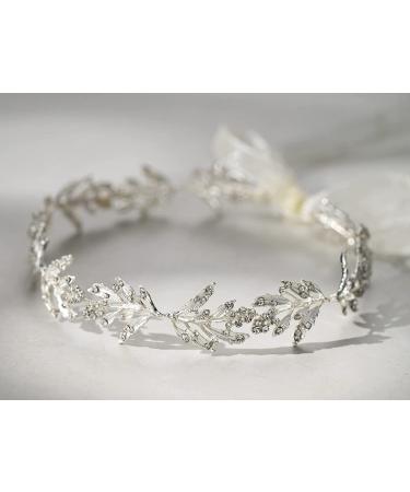 SWEETV Silver Leaf Wedding Headpiece | Handmade Bridal Hair Accessory - Buy Online on GoSupps.com