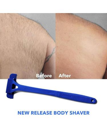 Amagogo Back Razor for Men - Easy DIY Grooming Long Handle Wet/Dry Use Foldable - Blue - Buy Online on GoSupps.com