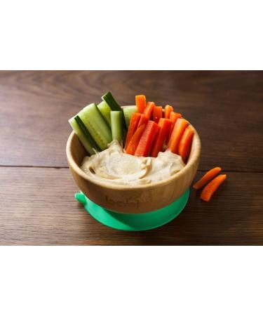 Babi Baby Toddler Large Bowl & Spoon Set | Natural Bamboo with Silicone Suction Ring (Orange) - Buy Online on GoSupps.com