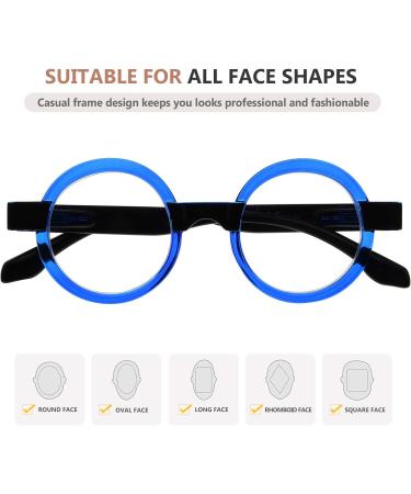 Eyekepper Round Reading Glasses for Women - Retro Blue Eyeglasses +1.50 Diopters - Stylish & Comfortable Readers - Buy Online on GoSupps.com