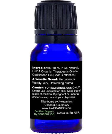 Pure Cedarwood Oil USDA Organic Essential Oils Premium 100% Pure Natural Therapeutic-Grade Best Aromatherapy Scented-Oils for Diffuser Home Office Personal Use - 10 ML - MSRP $14.99 Cedarwood 0.33 Fl Oz (Pack of 1) - Buy Online on GoSupps.com