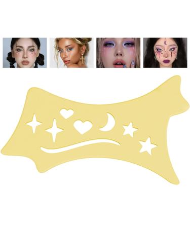 Eyeshadow and Eyeliners Stencils Pad - Flexible Soft Eyeliners Tool Precision Beveled Design Eye Liners Reusable Cleaning Cloths for Women Yellow
