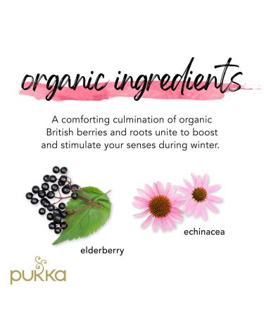 Pukka Organic Elderberry & Echinacea Herbal Tea Bags - Wellness Support - 60 Tea Bags (20 Count x 3 Pack) - Buy Online on GoSupps.com