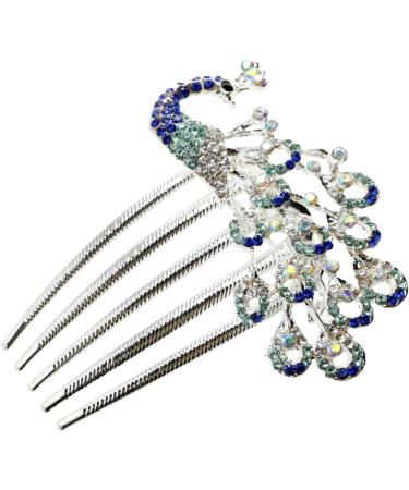 MAGICLULU Hairpin Comb Women Hair Accessories Rhinestone Hair Accessories Flower Hair Combs Bridal Headpieces for Womens Hair Accessories Tiara Hair Clip Comb Crystal Peacock Bride - Buy Online on GoSupps.com