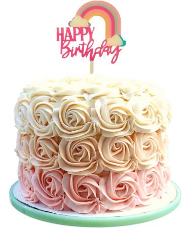 Rainbow Colourful Acrylic Happy Birthday Cake Topper for Decoration Use for Bakers On Cakes for Birthday Celebrations - Buy Online on GoSupps.com