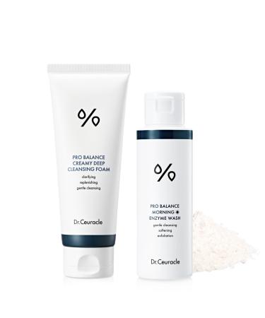 Dr.Ceuracle | Pro Balance Creamy Deep Cleansing Foam + Enzyme Powder Face Wash (Morning Wash)