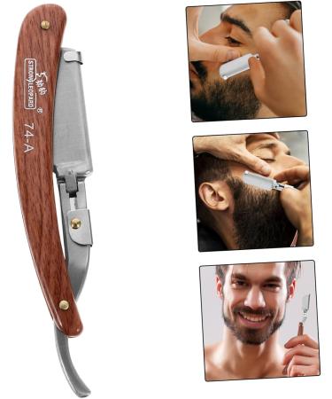 Vintorky Mustache Razor for Men - Travel-Friendly Manual Hair Trimmer with Earth Color Wood Handle & Stainless Steel Blades - Buy Online on GoSupps.com