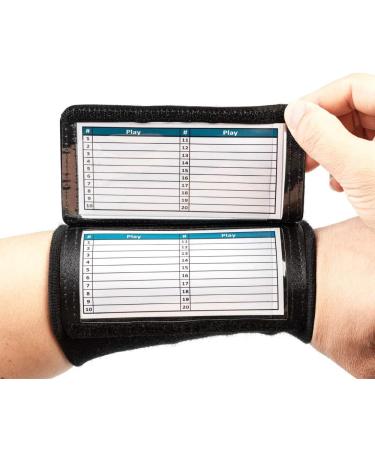 10 Pack Youth Triple Window Playbook QB Wristband - Ideal for Football, Baseball & All Sports - Black - Buy Online on GoSupps.com