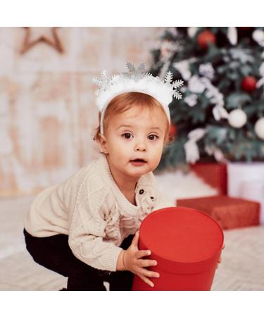 MEISH 2 Pieces Snowflake Headbands Christmas Party Headbands White Snowflake Hairbands with Feather for New Year Christmas Party Masquerade - Buy Online on GoSupps.com