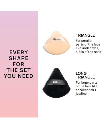 AOA Studio Velvet Puffs Makeup Sponge Set - 6 Velour Blenders for Loose Powder & Foundation - Beauty Tools (Black/Peach) - International Shipping Available - Buy Online on GoSupps.com