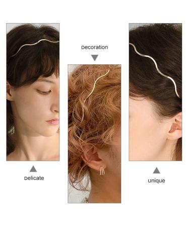 Lurrose 3pcs Gold Metal Headbands - Fashion Spring Hair Hoop for Women and Girls - Buy Online on GoSupps.com