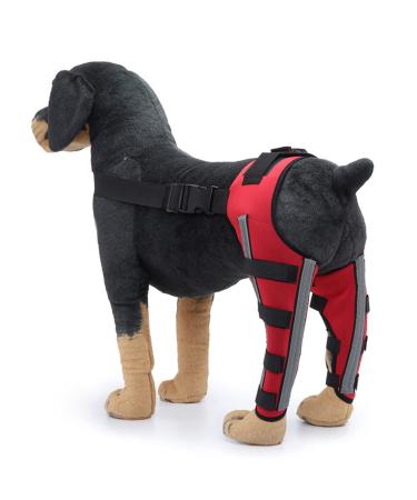 Dog Knee Brace Adjustable Dog Leg Brace Double Rear Leg Brace Elastic Shockproof Dog ACL Brace CCL Brace Hind Leg Pet Knee Pads with Reflective Strips for Pets and Dogs (S) Small