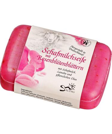 Sheep's milk soap - with red rose petals - 100g