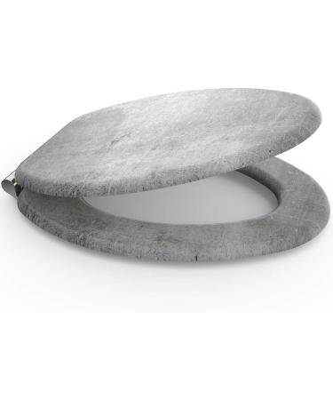 Sanilo Elongated Silent Slow Close Molded Wood Toilet Seat - Concrete Finish - Buy Online on GoSupps.com