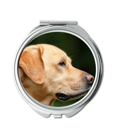 YENDOSTEEN Mirror Travel Mirror Dog Labrador Light Brown Pet Dog Head Profile pocket mirror portable mirror
