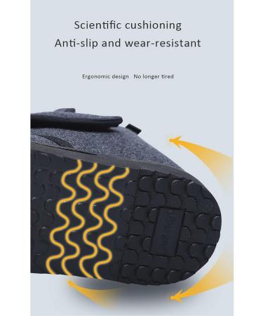 Diabetic Edema Shoes for Men - Adjustable Outdoor Slippers for Plantar Fasciitis & Swollen Feet | Size 13 Grey - Buy Online on GoSupps.com