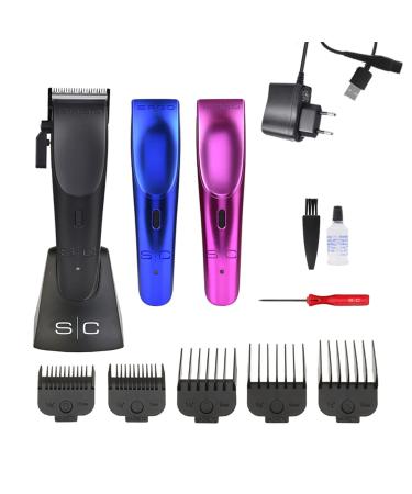 Styelecraft of professional men's hair cutter and beard trimmer with magnetic engine noiseless 2 hours of wireless operation adjustable blade 5 combs 3 interchangeable covers cleaning set