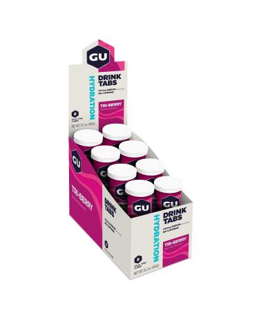 GU Energy Hydration Electrolyte Drink Tablets Vegan Gluten Free & Caffeine Free Enhanced Endurance Sports Drink for Running Cycling Triathlon 8-Count (96 Servings) Tri-Berry Tri-Berry 12 Count (Pack of 8)
