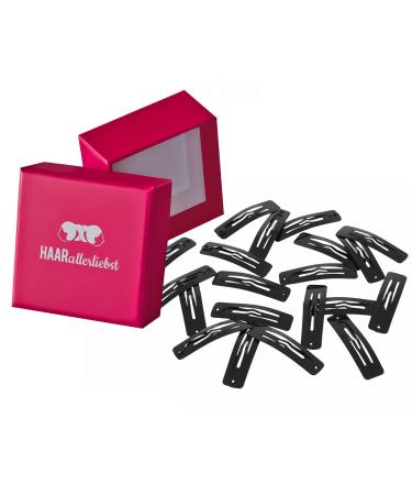 HAARallerliebst hair clips rectangular small (20 pieces | black | 3.9 cm) including box for storage (box color: pink) - Buy Online on GoSupps.com