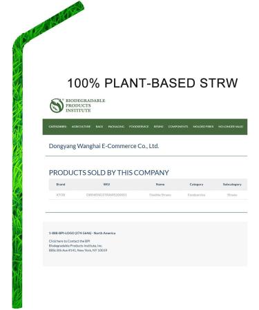 200 Count 100% Plant-Based Compostable Straws - Biodegradable Flexible Drinking Straws - Eco-Friendly Alternative to Plastic Straws - White 8.25 - Buy Online on GoSupps.com
