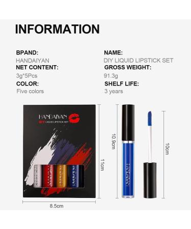Beliky Girl 5Pcs DIY Liquid Lipstick Set Waterproof Nude Matte Lip Gloss Long Lasting Not Fade Lip Tint High Pigment Lip Glaze Makeup - Buy Online on GoSupps.com