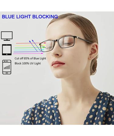 Blue Light Blocking Reading Glasses - 2 Pack Rectangle Readers for Men & Women | 0.5 Magnification Black & Brown - Buy Online on GoSupps.com