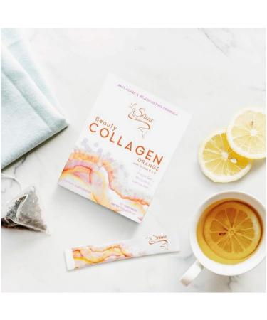 Orange Beauty Collagen Powder - Marine Type 1 with Vitamin C E CoQ10 & Pre-Biotics | Premium Anti-Aging Supplement for Skin Hair & Nails - Made in Japan - Buy Online on GoSupps.com