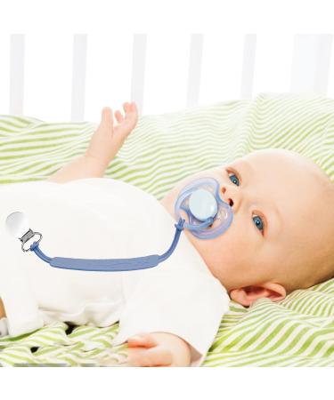 Pacifier Clip for Boys Girls - MORIBOX Silicone Paci Clip with Teething Relief - 2 Pack (P-Beige&Blue) - Buy Online on GoSupps.com