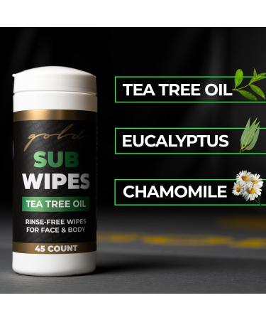 Gold BJJ Jiu Jitsu Wipes XL 45 Count Tea Tree Oil Face and Body Wipe - Cleansing Skin Defense for Martial Arts & Wrestling 1 - Buy Online on GoSupps.com