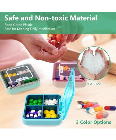 ACWOO Pill Dose Organizer - 7-Day Travel Medication Box with 4 Removable Compartments Moisture-Resistant Green | Perfect for Daily Use & International Shipping - Buy Online on GoSupps.com