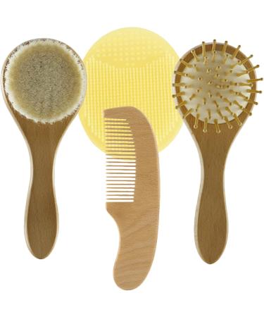 LUOZZY Baby Hair Brush and Comb Silicone Baby Bath Brush (As Shown)