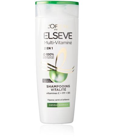 L'Or al Paris Elseve 2in1 Multi-Vitamin Revitalizing Shampoo for Normal Hair Enriched with Vitamins E + PP + B5 1 Unit