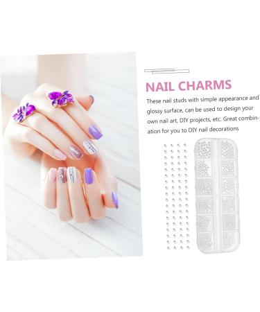 Healeved 1 Box Nail Drill Metal Nail Tips Manicure Jewelry Accessories for Appliques Embellishments Manicure Decorations Nail Art Accessories Nail Charm Steel Ball 3d Mini 13X5X1cm Silver - Buy Online on GoSupps.com