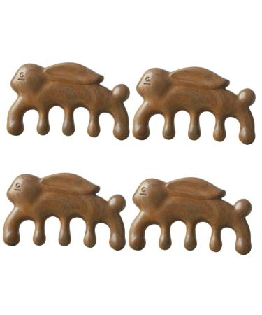 CLISPEED 4 Pieces Massage Comb Made of Green Sandalwood Wooden Comb Multitools Multitool for Women