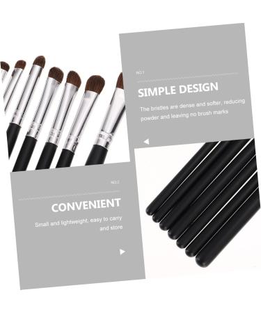 Healeved 7pcs Eyeshadow Daily Use Makeup Brush Horse Hair Concealer Brush Wood Black Lip Brush - Buy Online on GoSupps.com