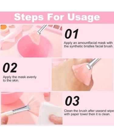 24-Piece Soft Fan Brush Set for Face Masks & Makeup - Pink Esthetician Tools - Buy Online on GoSupps.com