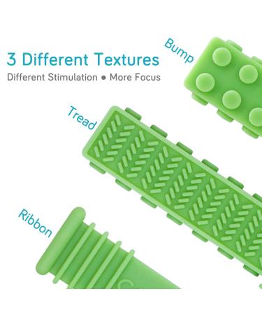 Sensory Chew Toys for Autistic Children (0-12 Years) - Silicone Teether Set for ADHD SPD, Oral Motor Stimulation - 2 Pack with 3 Textures - Buy Online on GoSupps.com