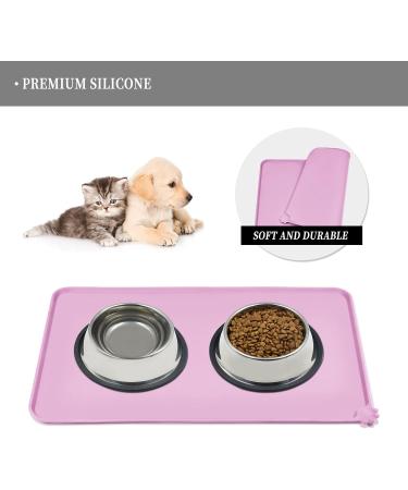 Reopet Silicone Pet Feed Mats - Waterproof Dog & Cat Feeding Mat with Elevated Edges - 47x30 cm (Plum) - Durable Easy to Clean Perfect for International Shipping - Buy Online on GoSupps.com