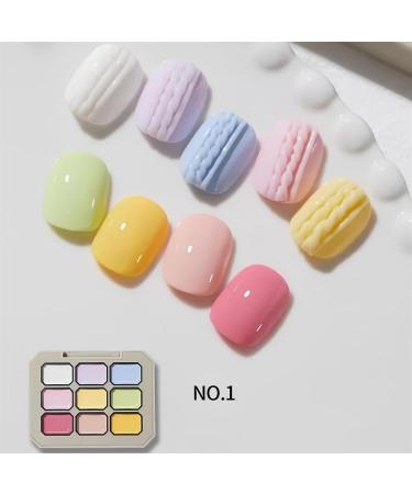 Creamy Colorful Nail Polish Set Solid Cream Gel Polish Set Nine-Square Grid Solid Gel Glue Nail Polish Glue Set Long Wear Nail Polish Kit for Women Girls - Buy Online on GoSupps.com